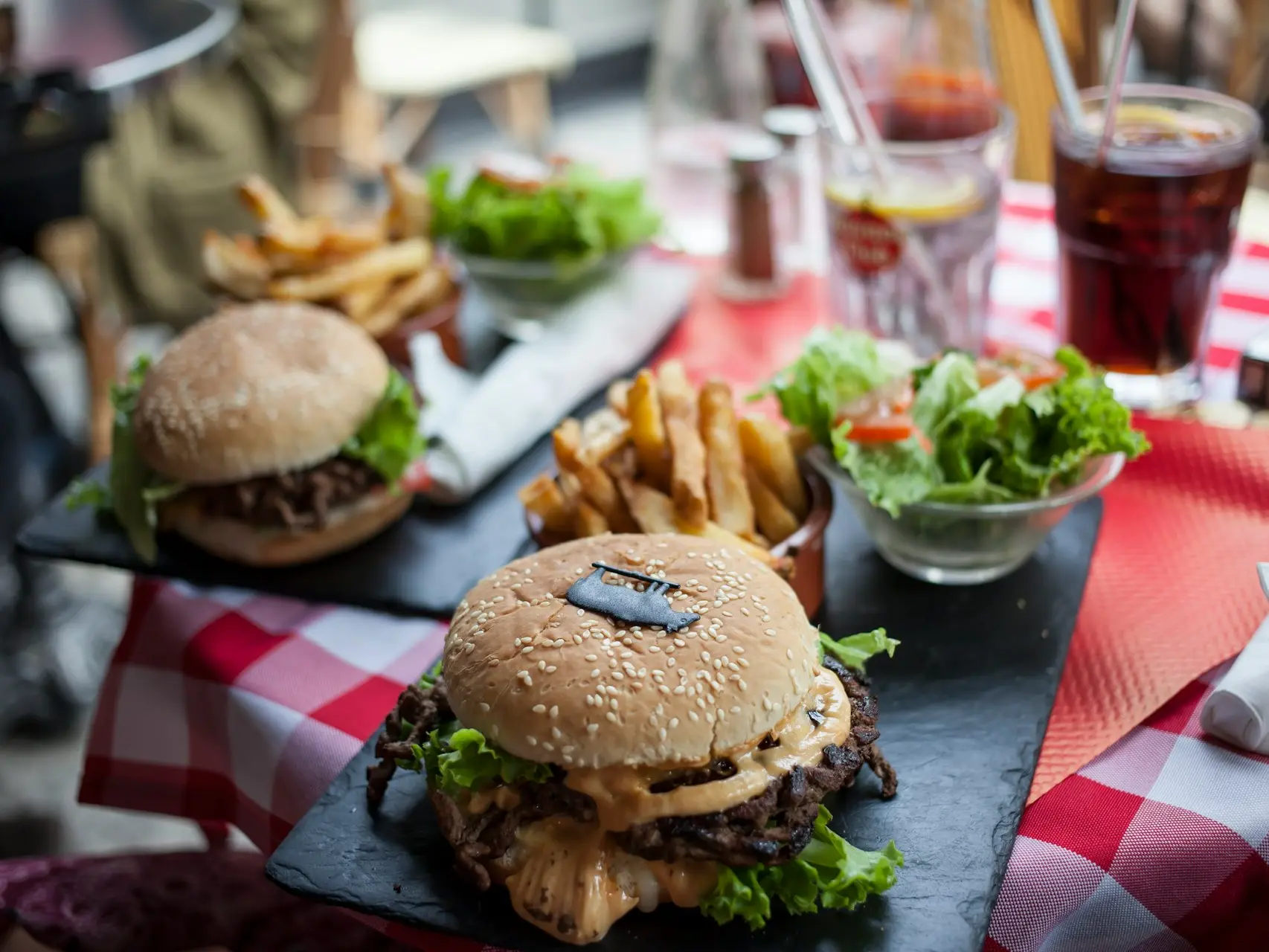 burgers beside fries